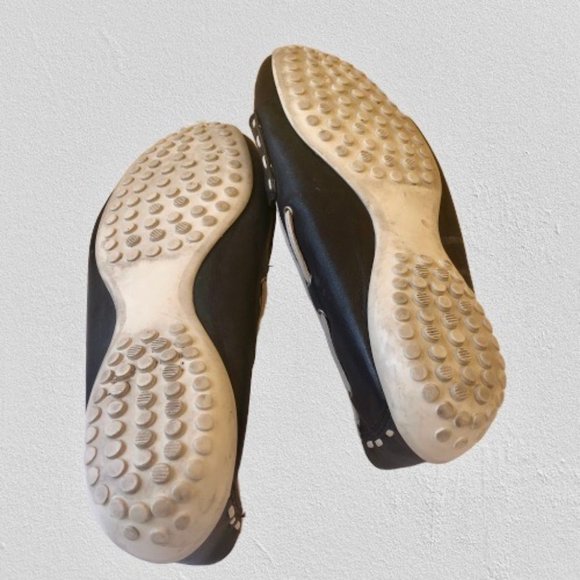Robert Zur RZ Loafer Flats Black & White Leather Moc Drivers size 11 - Picture 7 of 9